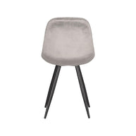 LABEL51 Eetkamerstoelen Capri - Grijs - Velvet - Zwart Metalen Frame