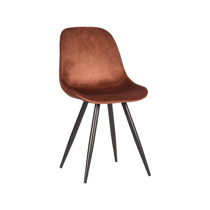 LABEL51 Eetkamerstoelen Capri - Rust - Velvet - Zwart Metalen Frame