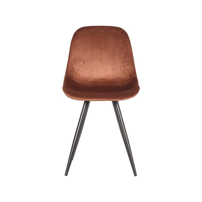 LABEL51 Eetkamerstoelen Capri - Rust - Velvet - Zwart Metalen Frame