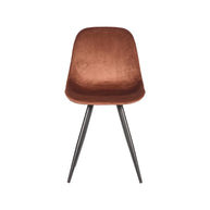 LABEL51 Eetkamerstoelen Capri - Rust - Velvet - Zwart Metalen Frame