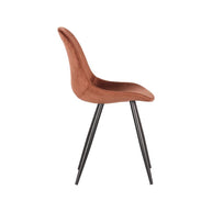 LABEL51 Eetkamerstoelen Capri - Rust - Velvet - Zwart Metalen Frame