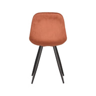 LABEL51 Eetkamerstoelen Capri - Rust - Velvet - Zwart Metalen Frame