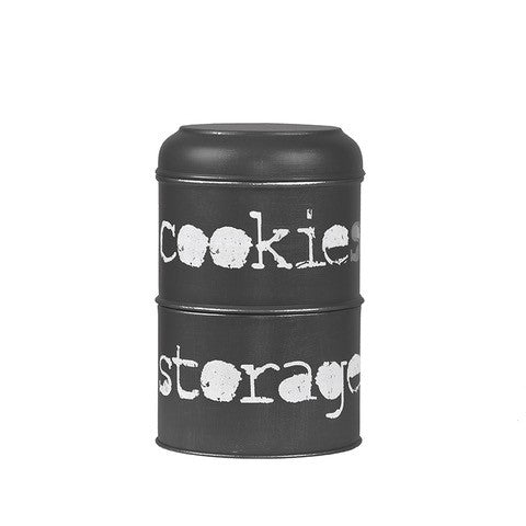 LABEL51 Opbergdozen en manden Opbergblik - Antiek Zwart - Metaal - 17x17x27 cm