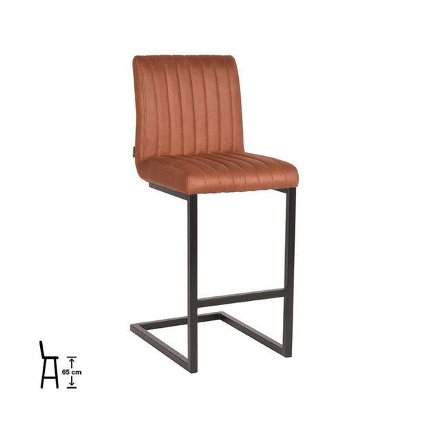LABEL51 Barkrukken Milo - Cognac - Kunstleder - Laag