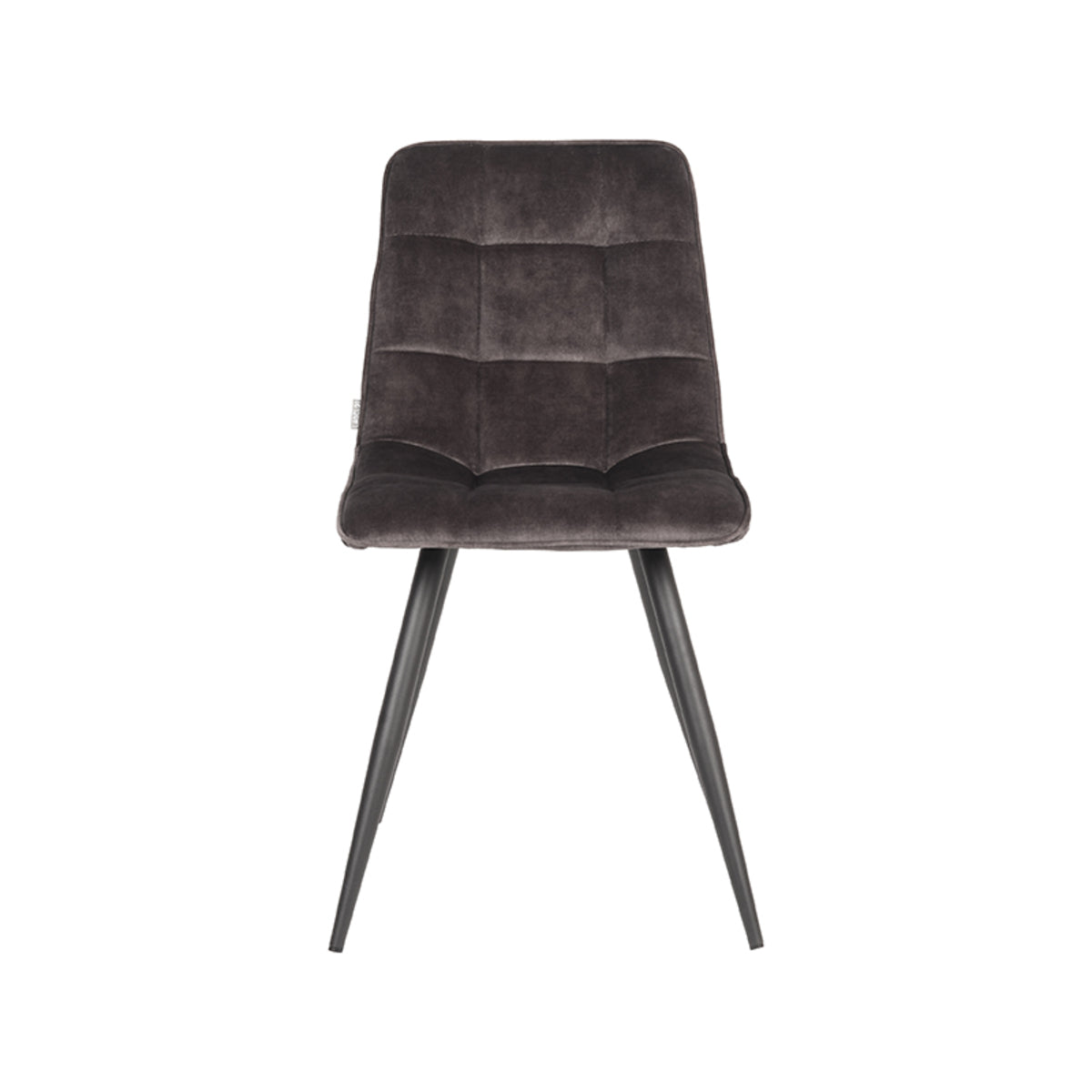 LABEL51 Eetkamerstoelen Jelt - Antraciet - Velvet - Zwart Metalen Frame