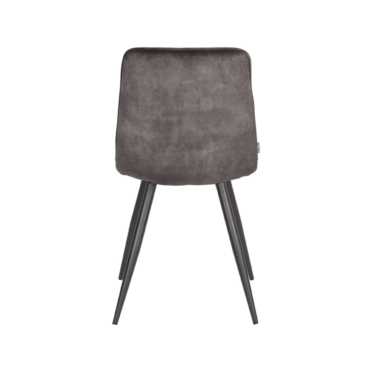 LABEL51 Eetkamerstoelen Jelt - Antraciet - Velvet - Zwart Metalen Frame