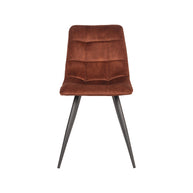 LABEL51 Eetkamerstoelen Jelt - Rust - Velvet - Zwart Metalen Frame