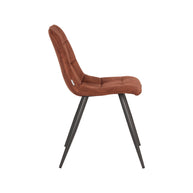 LABEL51 Eetkamerstoelen Jelt - Rust - Velvet - Zwart Metalen Frame