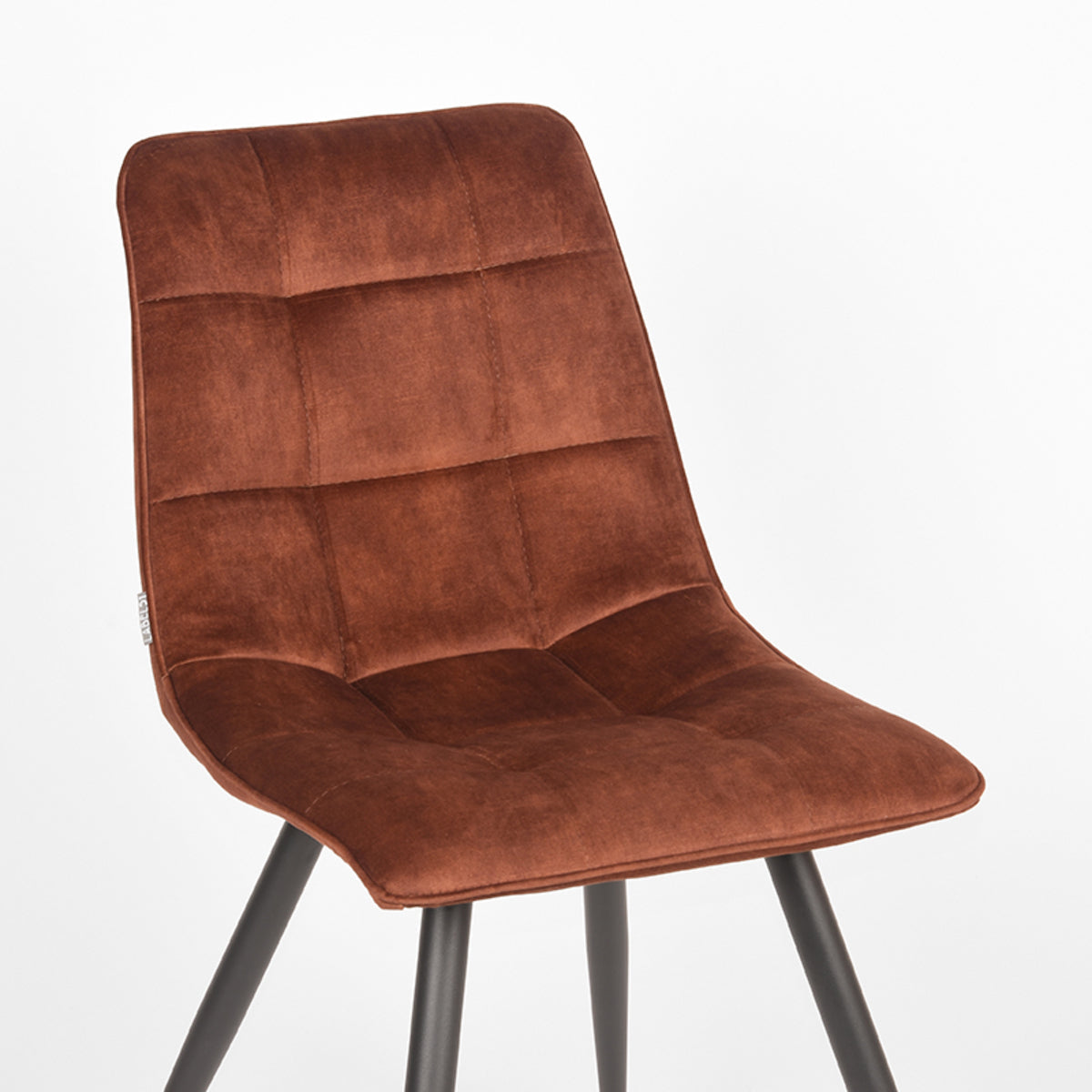 LABEL51 Eetkamerstoelen Jelt - Rust - Velvet - Zwart Metalen Frame