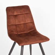 LABEL51 Eetkamerstoelen Jelt - Rust - Velvet - Zwart Metalen Frame