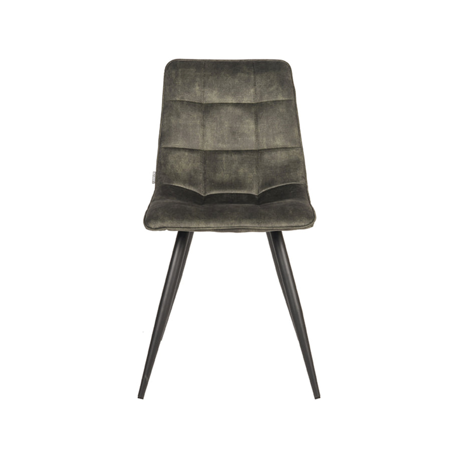 LABEL51 Eetkamerstoelen Jelt - Hunter - Velvet - Zwart Metalen Frame