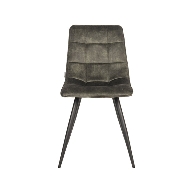 LABEL51 Eetkamerstoelen Jelt - Hunter - Velvet - Zwart Metalen Frame