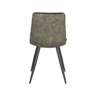 LABEL51 Eetkamerstoelen Jelt - Hunter - Velvet - Zwart Metalen Frame