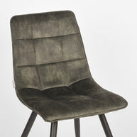 LABEL51 Eetkamerstoelen Jelt - Hunter - Velvet - Zwart Metalen Frame