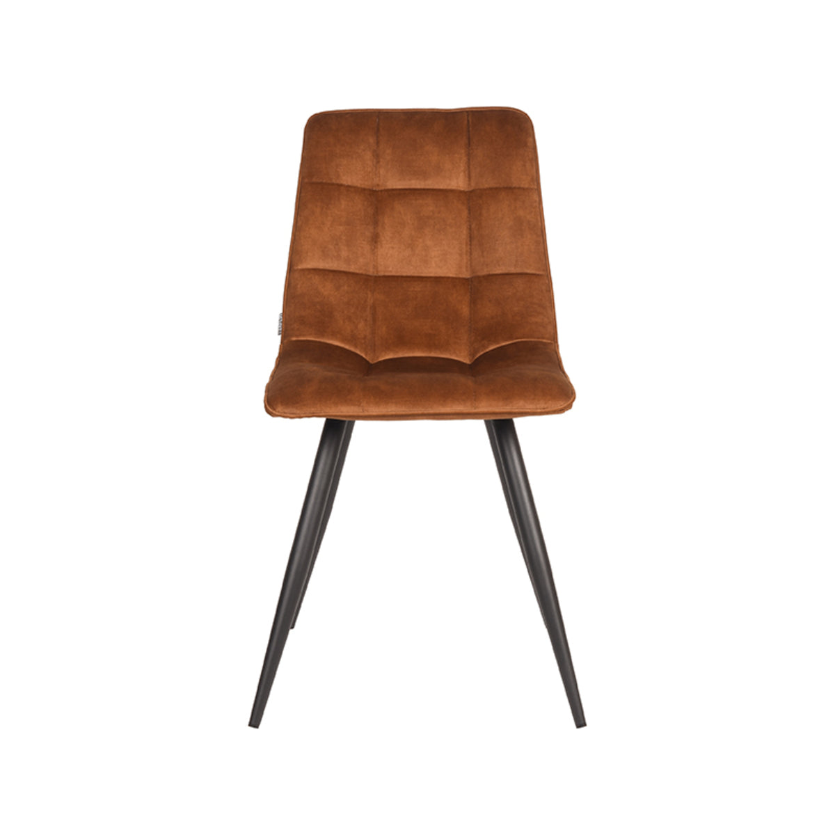 LABEL51 Eetkamerstoelen Jelt - Oker - Velvet - Zwart Metalen Frame