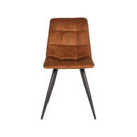 LABEL51 Eetkamerstoelen Jelt - Oker - Velvet - Zwart Metalen Frame