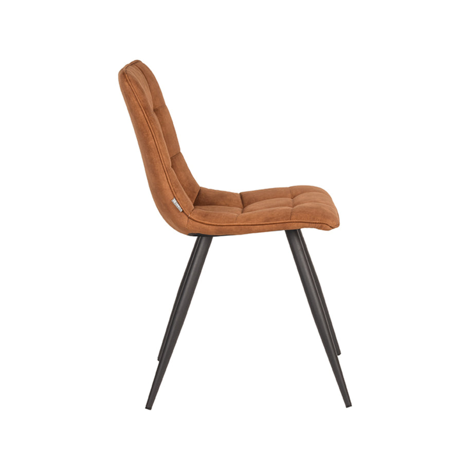 LABEL51 Eetkamerstoelen Jelt - Oker - Velvet - Zwart Metalen Frame