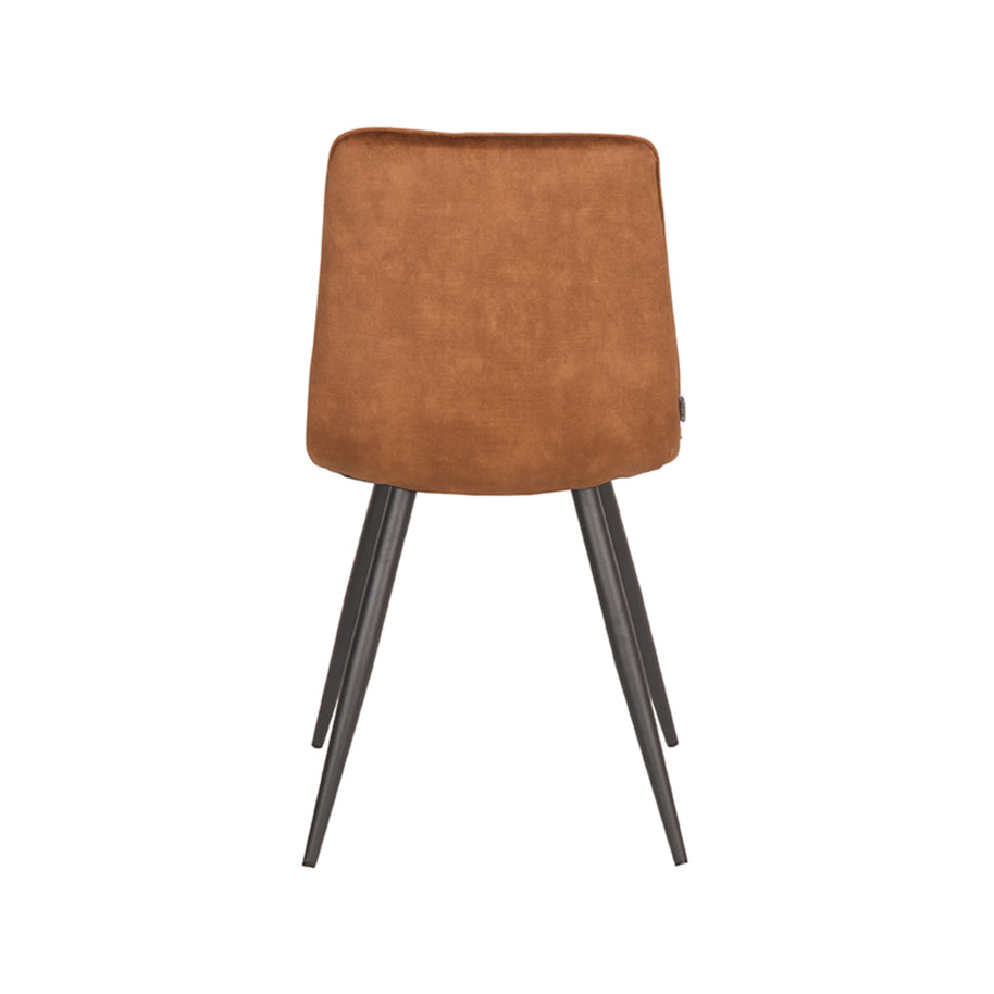 LABEL51 Eetkamerstoelen Jelt - Oker - Velvet - Zwart Metalen Frame
