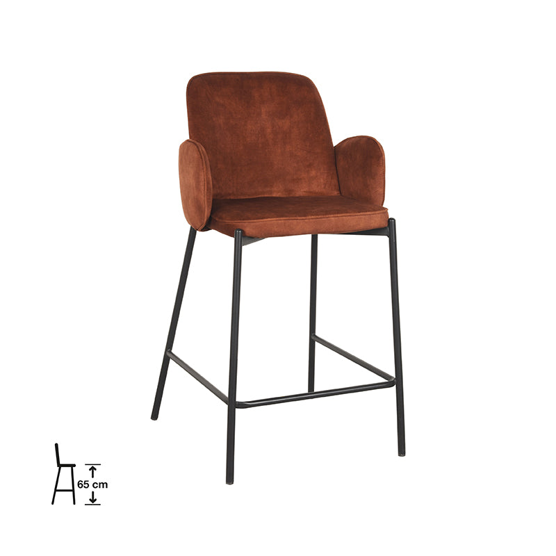 LABEL51 Barkrukken Jari - Rust - Velours - Laag