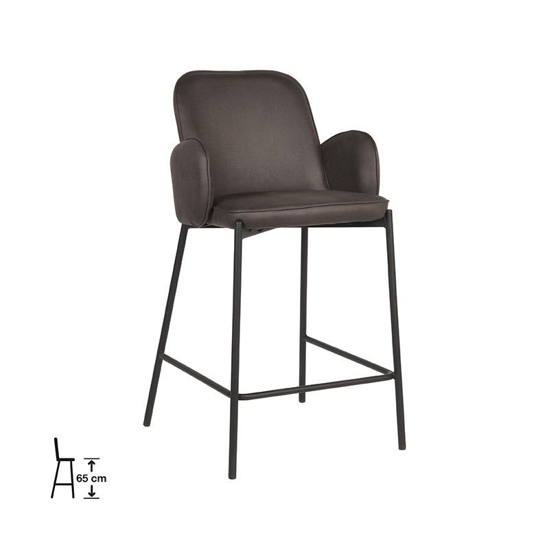 LABEL51 Barkrukken Jari - Antraciet - Kunstleder - Laag