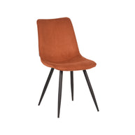 LABEL51 Eetkamerstoelen Jort - Rust - Ribcord - Zwart Metalen Frame