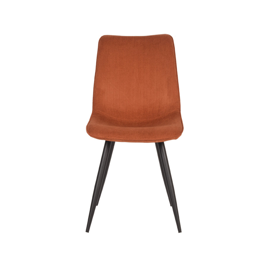 LABEL51 Eetkamerstoelen Jort - Rust - Ribcord - Zwart Metalen Frame