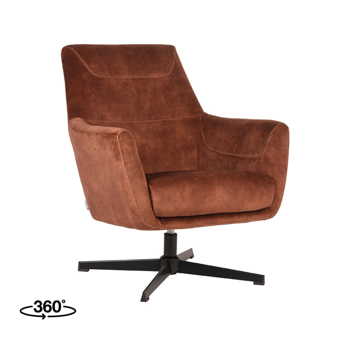 LABEL51 Fauteuils Toby - Rust - Velvet - One Size