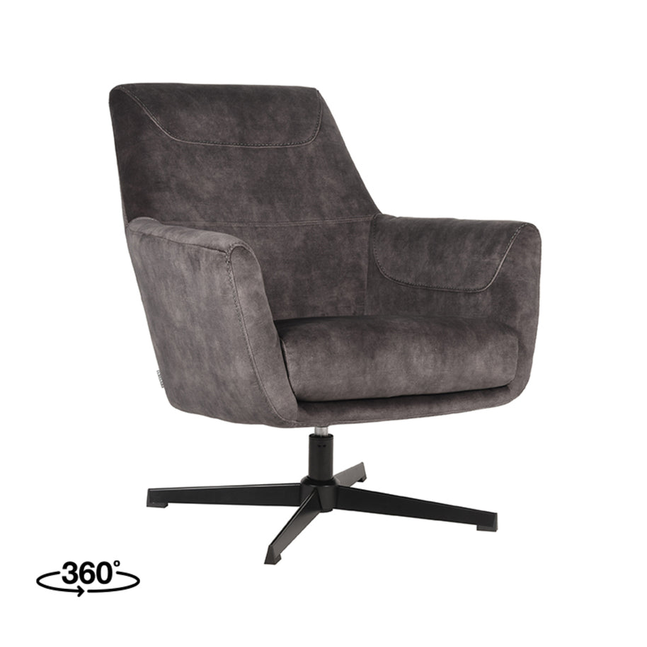 LABEL51 Fauteuils Toby - Antraciet - Velvet - One Size
