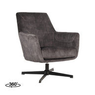 LABEL51 Fauteuils Toby - Antraciet - Velvet - One Size