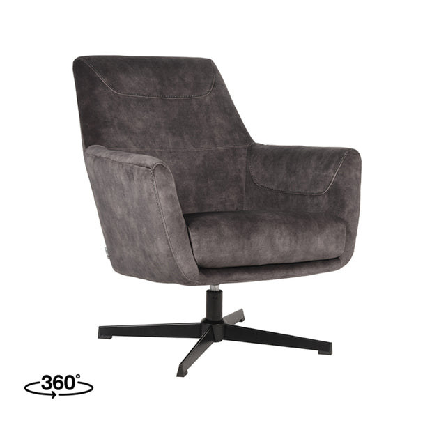 LABEL51 Fauteuils Toby - Antraciet - Velvet - One Size