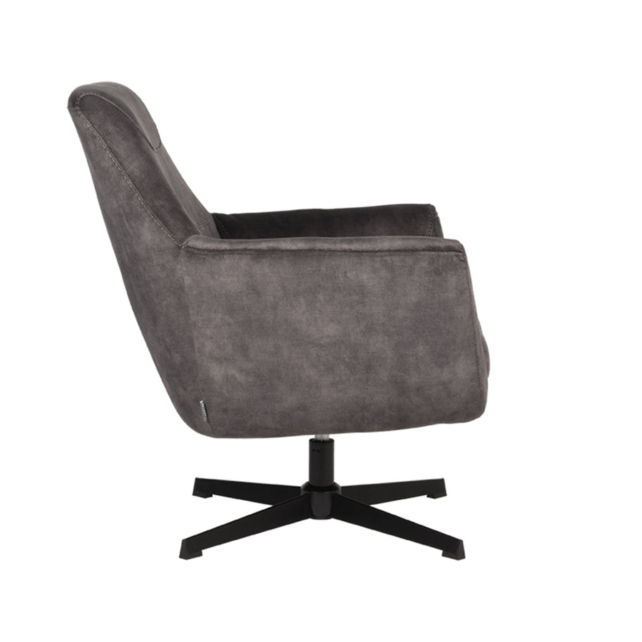 LABEL51 Fauteuils Toby - Antraciet - Velvet - One Size