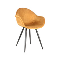 LABEL51 Eetkamerstoelen Forli - Oker - Velvet - Zwart Metalen Frame