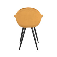 LABEL51 Eetkamerstoelen Forli - Oker - Velvet - Zwart Metalen Frame