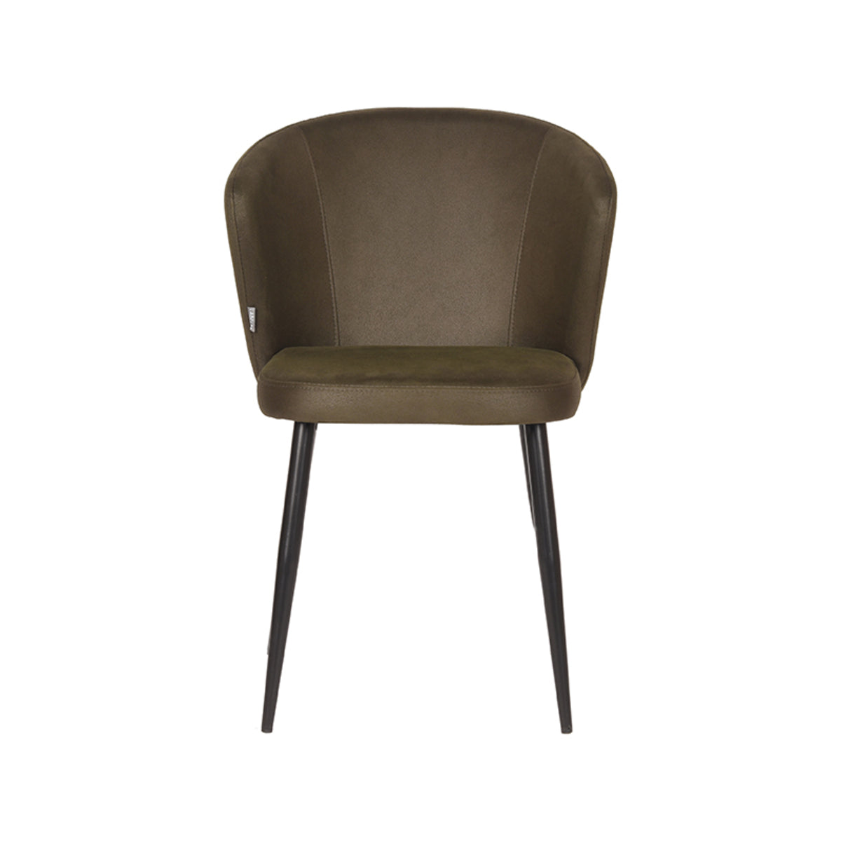 LABEL51 Eetkamerstoelen Wave - Army - Kunstleder - Zwart Metalen Frame