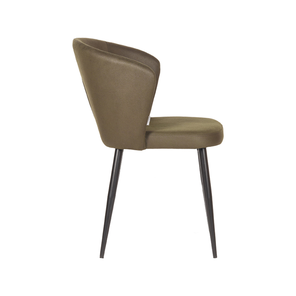 LABEL51 Eetkamerstoelen Wave - Army - Kunstleder - Zwart Metalen Frame