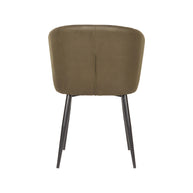 LABEL51 Eetkamerstoelen Wave - Army - Kunstleder - Zwart Metalen Frame