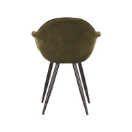 LABEL51 Eetkamerstoelen Forli - Army - Velvet - Zwart Metalen Frame