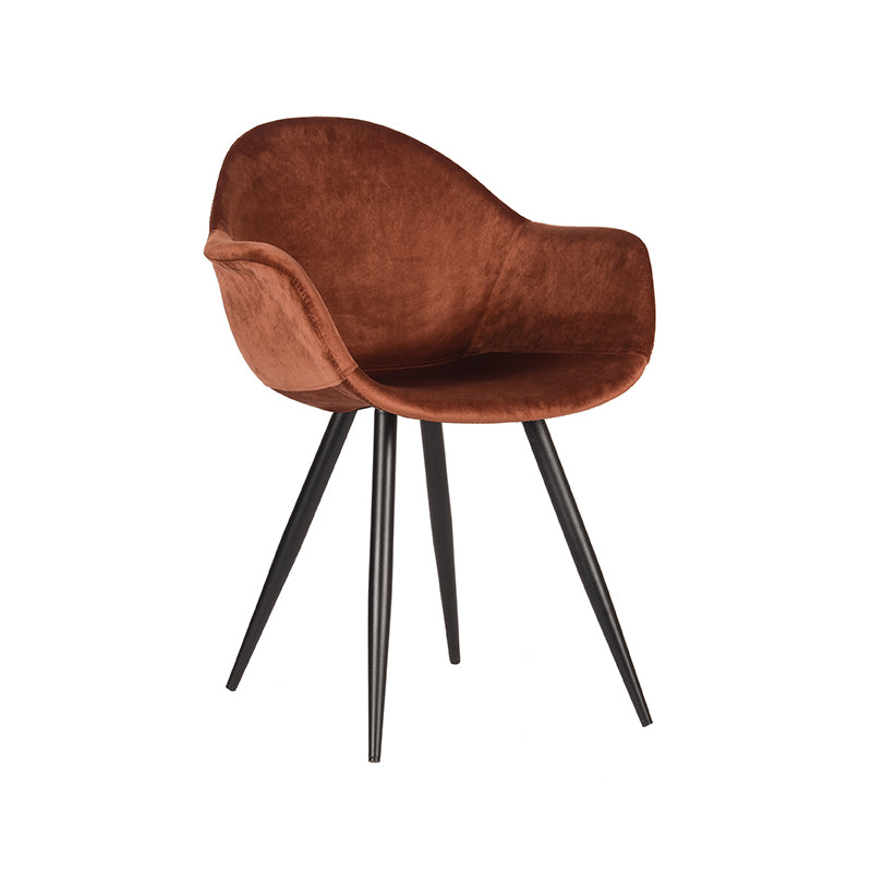 LABEL51 Eetkamerstoelen Forli - Rust - Velvet - Zwart Metalen Frame