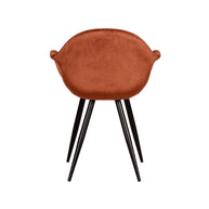 LABEL51 Eetkamerstoelen Forli - Rust - Velvet - Zwart Metalen Frame