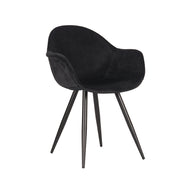 LABEL51 Eetkamerstoelen Forli - Zwart - Velvet - Zwart Metalen Frame