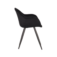 LABEL51 Eetkamerstoelen Forli - Zwart - Velvet - Zwart Metalen Frame