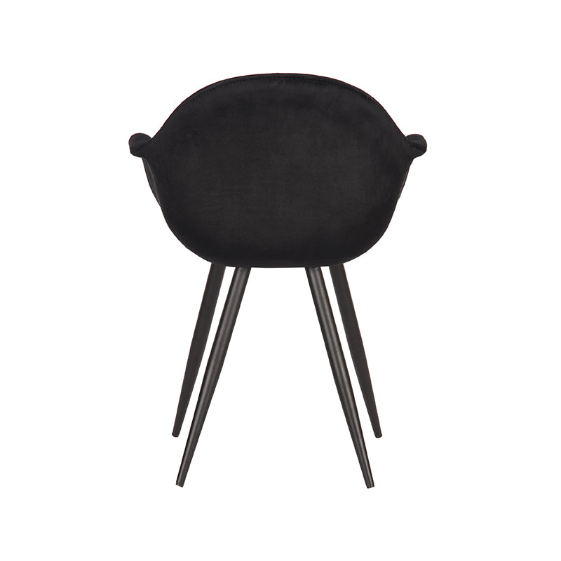 LABEL51 Eetkamerstoelen Forli - Zwart - Velvet - Zwart Metalen Frame