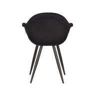 LABEL51 Eetkamerstoelen Forli - Zwart - Velvet - Zwart Metalen Frame