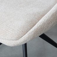 LABEL51 Eetkamerstoelen Marlow - Naturel - Chenille - Zwart Metalen Frame