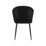 LABEL51 Eetkamerstoelen Wave - Zwart - Velvet - Zwart Metalen Frame