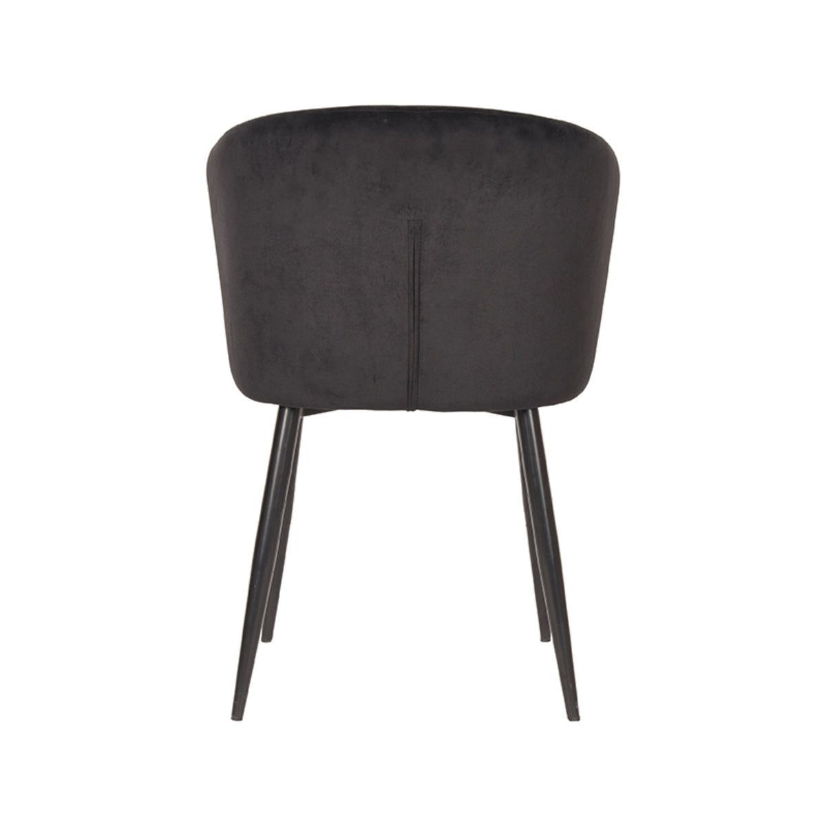LABEL51 Eetkamerstoelen Wave - Zwart - Velvet - Zwart Metalen Frame