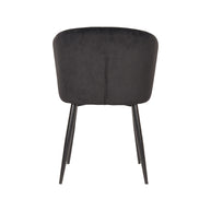 LABEL51 Eetkamerstoelen Wave - Zwart - Velvet - Zwart Metalen Frame