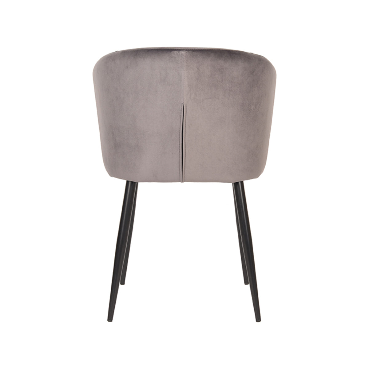 LABEL51 Eetkamerstoelen Wave - Grijs - Velvet - Zwart Metalen Frame