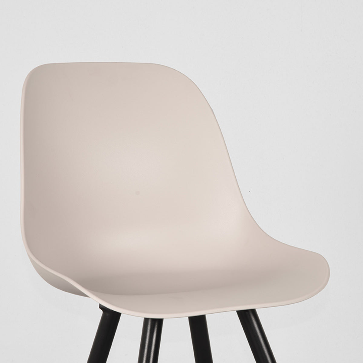 LABEL51 Eetkamerstoelen Monza - Zand - PP - Zwart Metalen Frame