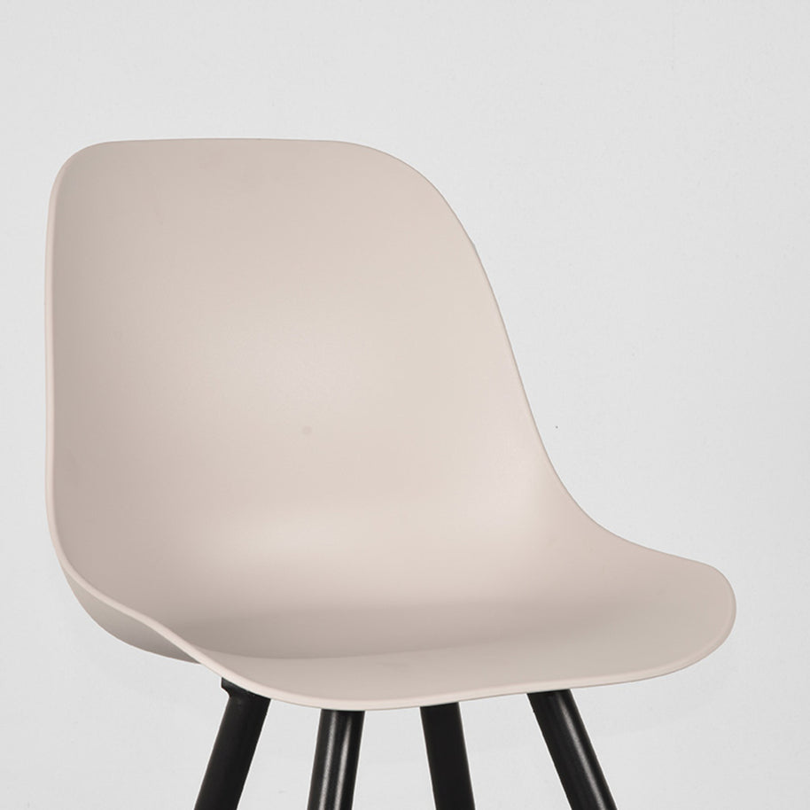 LABEL51 Eetkamerstoelen Monza - Zand - PP - Zwart Metalen Frame